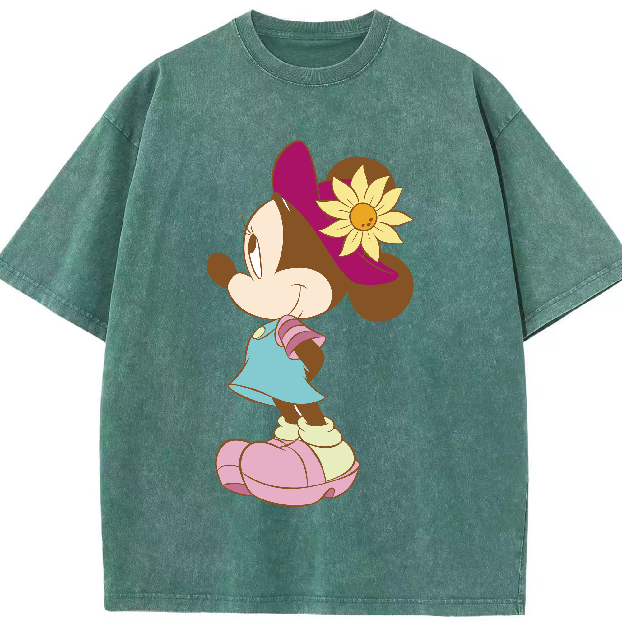 （画像用） ミッキーマウス Mickey Mouse 綿100% ヴィンテージ風 半袖Tシャツ（フロントプリント）